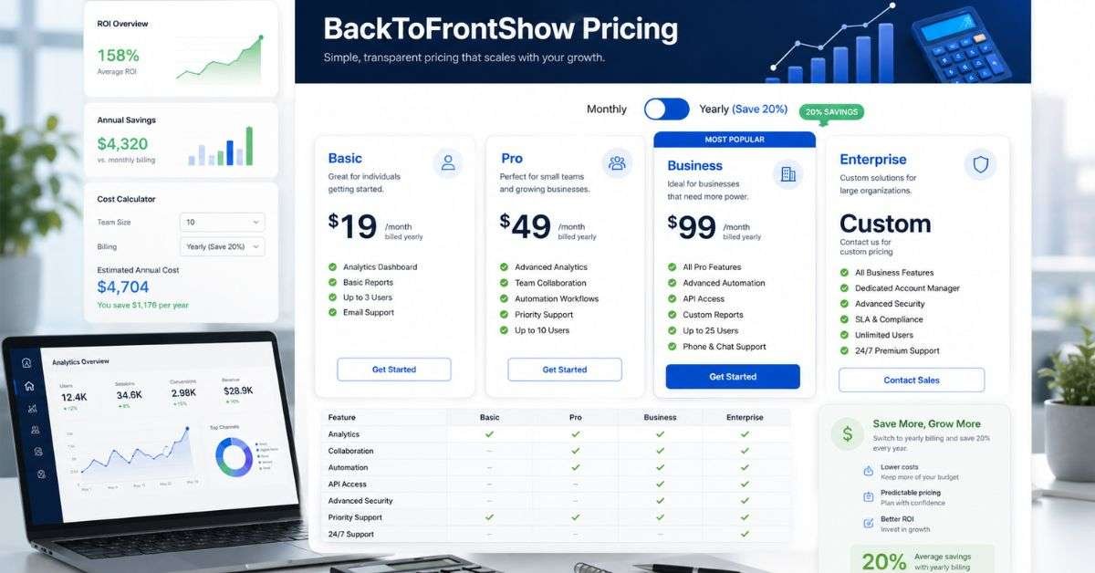 BackToFrontShow Pricing: Plans and Costs Explained
