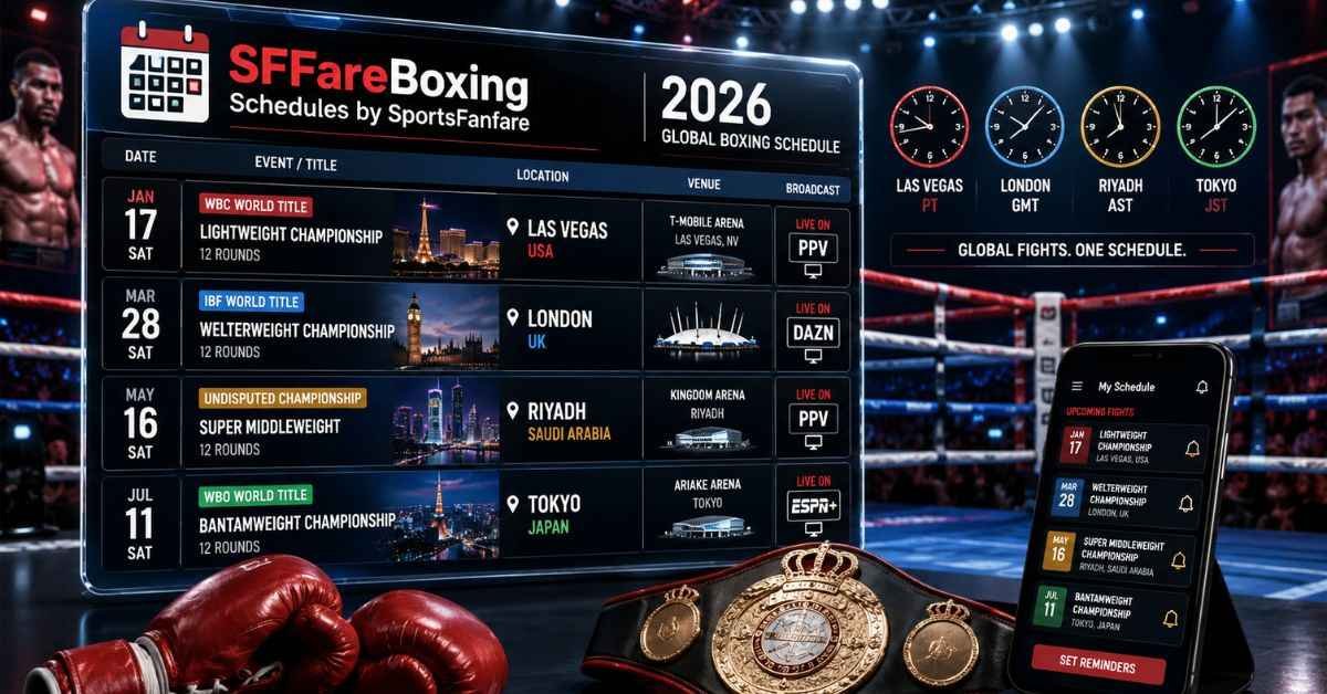 SFFareBoxing Schedules by SportsFanfare Guide